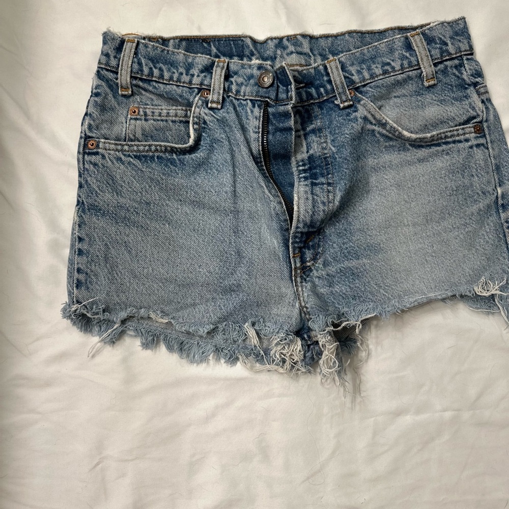 Levi Denim Frayed Hem Women's Shorts